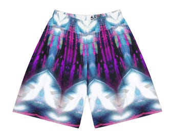 Neon Galaxy Kaleidoscope Shorts | Mens Sports Shorts