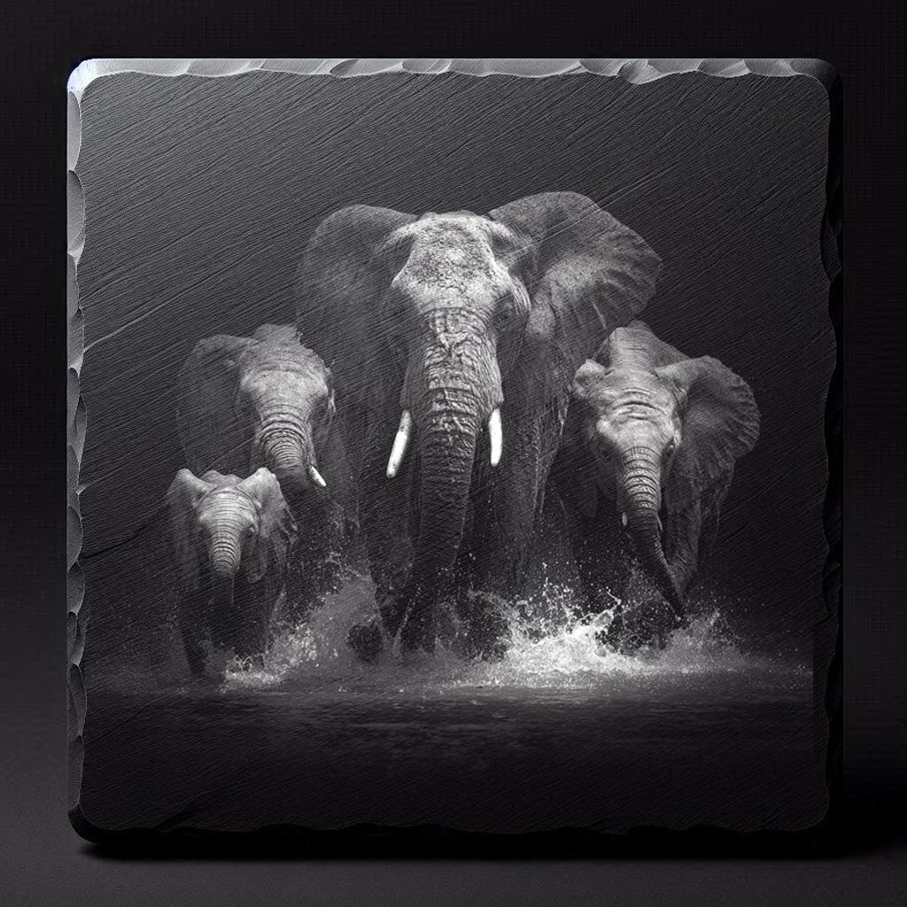 Elephant Engraving PNG Bundle | Wildlife Slate Laser Designs (digital ...