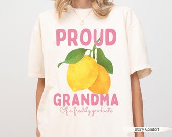 Custom Freshly Graduation Family Shirt, Proud Family Of a Freshly Graduate, Freshly Graduated, Pink Floral Lemon Graduation Party Shirts