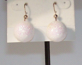 Snowball earrings 1 inch long