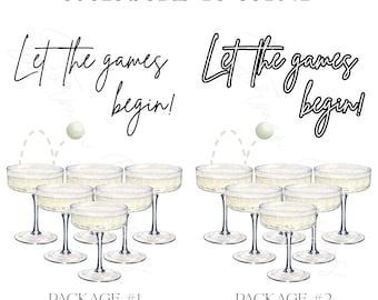Wedding Let the Games Begin Poster (Champagne Beer Pong) Ready for Print