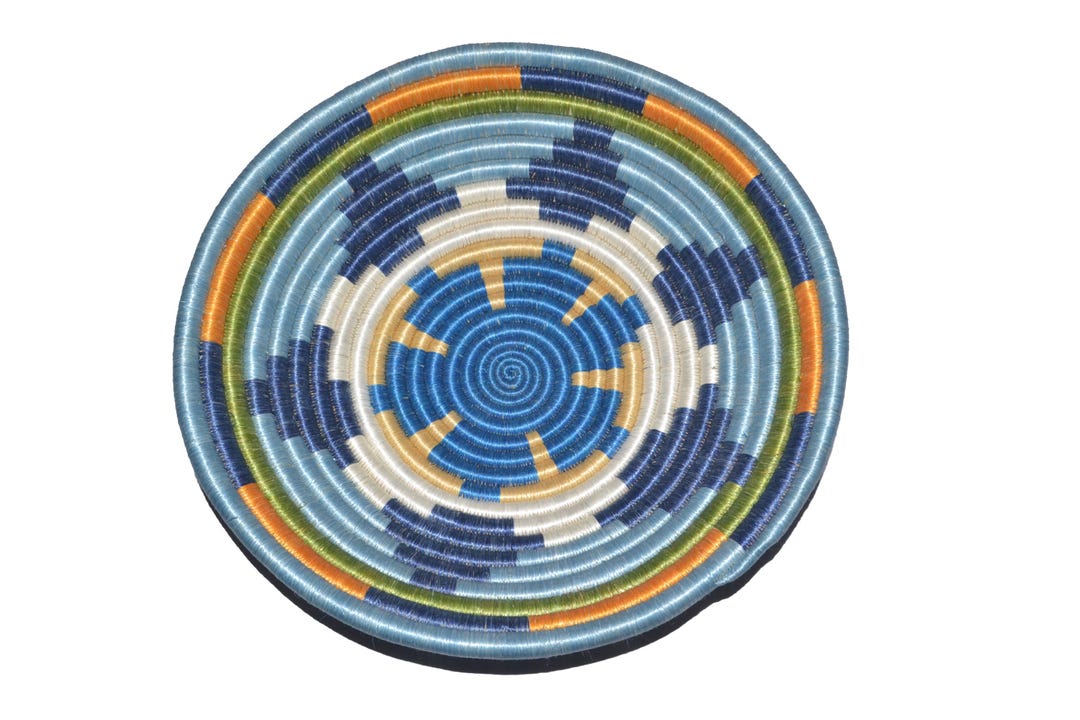 Handwoven Rwanda Agaseke Basket, Colorful African Home Decor Wall ...