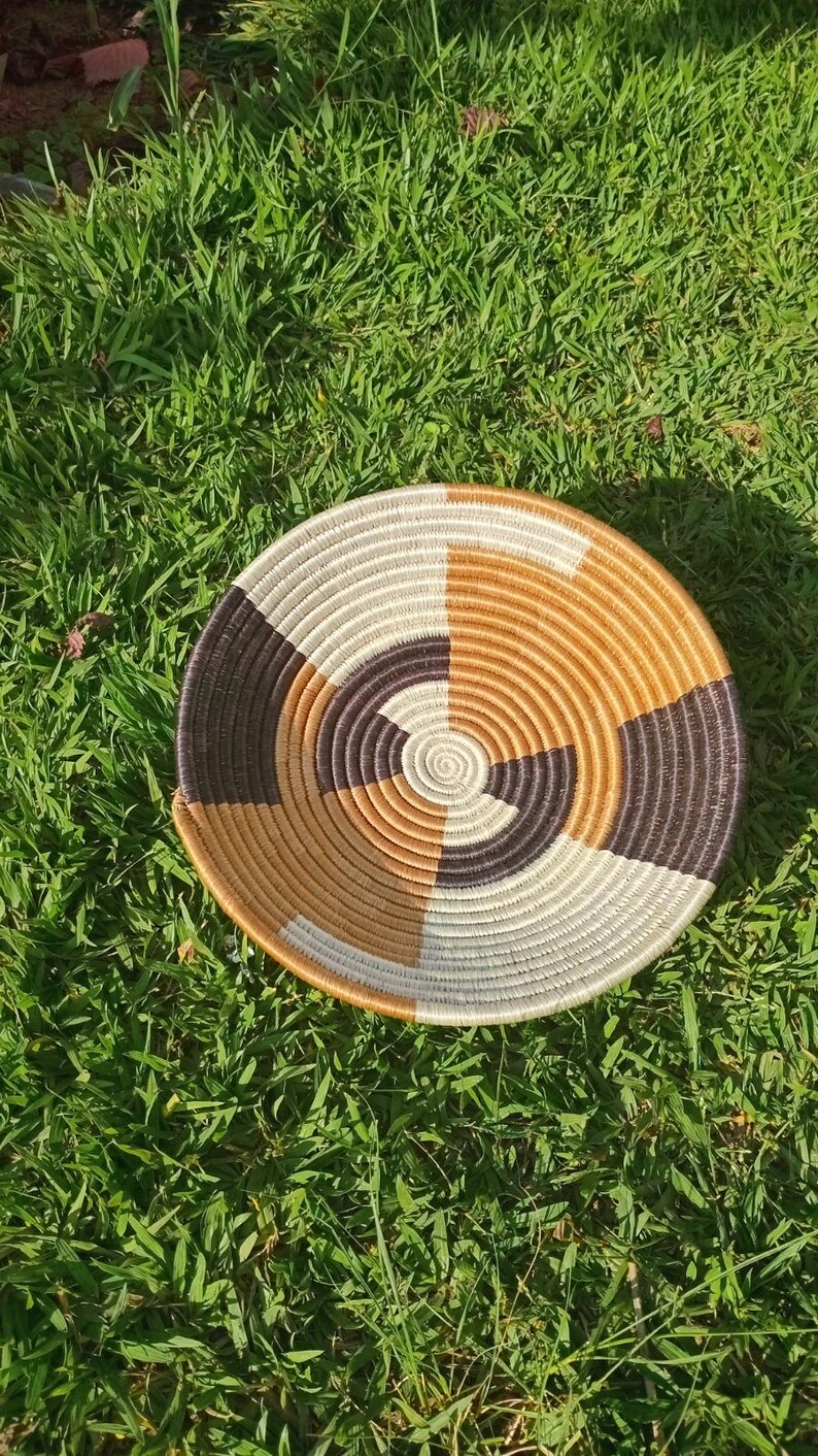 Nziza Handwoven Rwanda Agaseke Basket, Colorful African Wall Decor ...