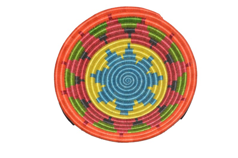 Handwoven Rwanda Agaseke Basket, Colorful African Home Decor Wall ...
