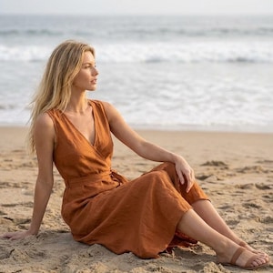 rust beach dress Petite Maxi Dress