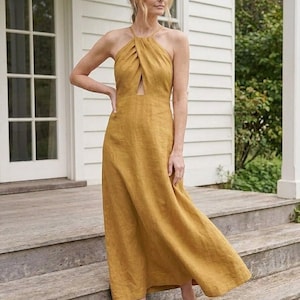Cutout Halter Maxi Dress - Etsy