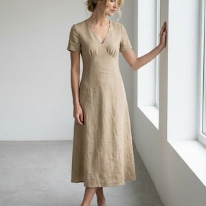 Beige Linen Dresses - Etsy Beige Linen Dresses - Etsy