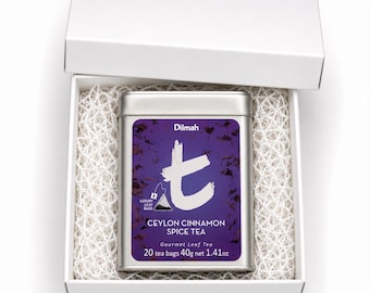 Ceylon Cinnamon Spice Black Tea Tin Caddy-20 Luxury Leaf Tea Bags