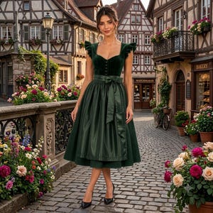 jazzy belle dark green velvet dress Midi drop-2