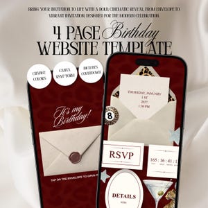 Leopard Birthday Invitation Website Template, Glam Digital Invite Editable in Canva, 21st 30th Evite with RSVP, Instant Download