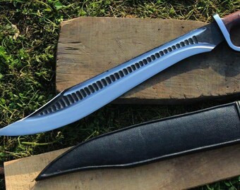 Hand Forged 12C27 Steel Machete, Rosewood Handle, 18 Inch Blade, Outdoor Tool
