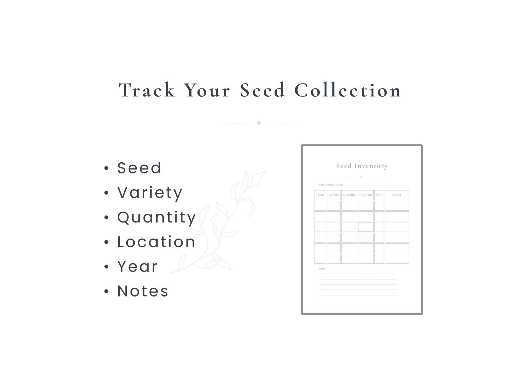 Seed Inventory Printable | Garden Seed Tracker | Seed Collection ...