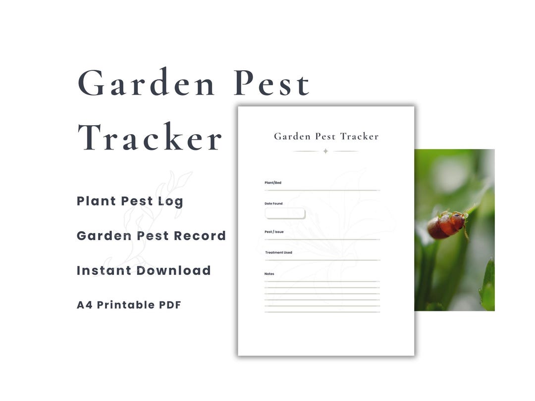 Pest Trending Log Example Garden Pest Tracker Printable Plant Pest Log Garden Pest Record Garden ...
