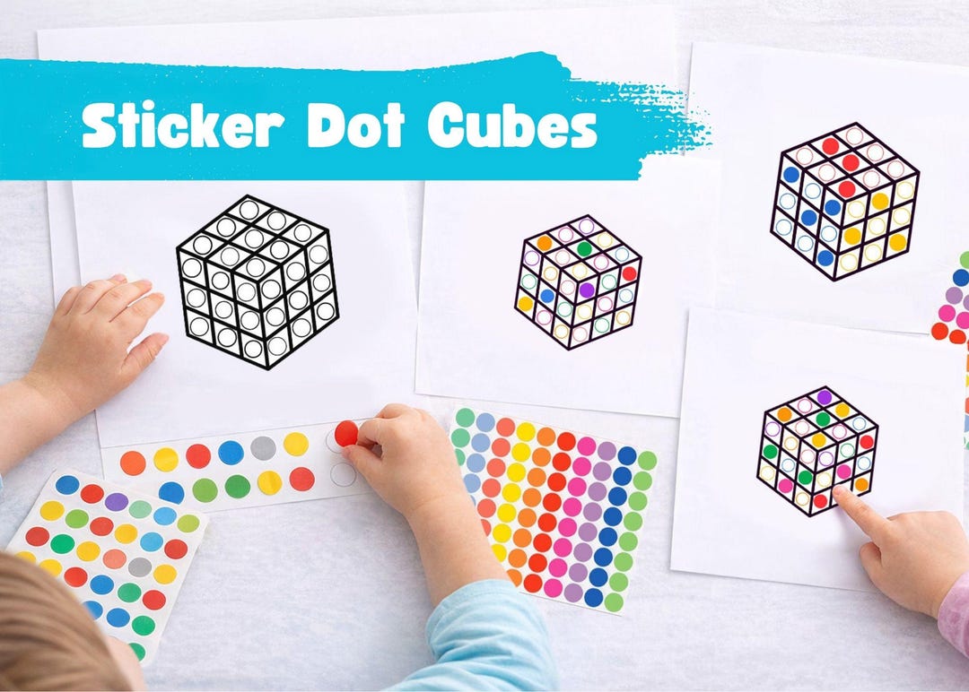 Sticker Dot Matching Pattern Cubes - Toddler Activity Bundle - Etsy