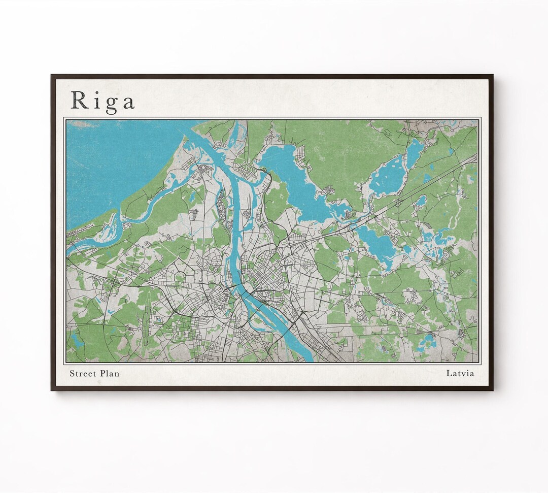 Riga City Map Print: Vintage Travel Wall Decor (multiple Sizes) - Etsy