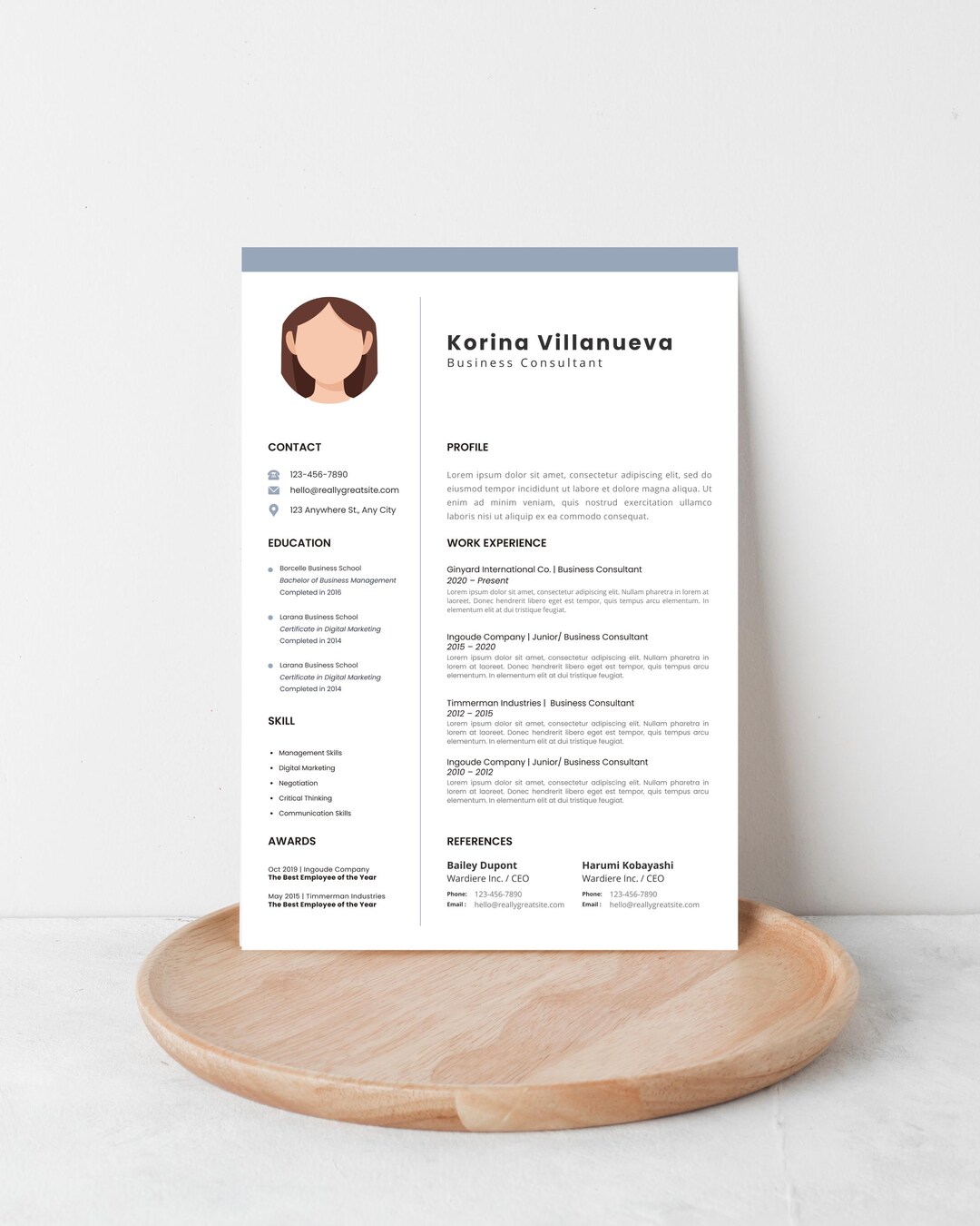 Modern Resume Template Canva | Minimalist CV, ATS Friendly (digital ...