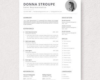 Modello di CV con foto per Canva / Curriculum moderno e intuitivo / Curriculum professionale modificabile