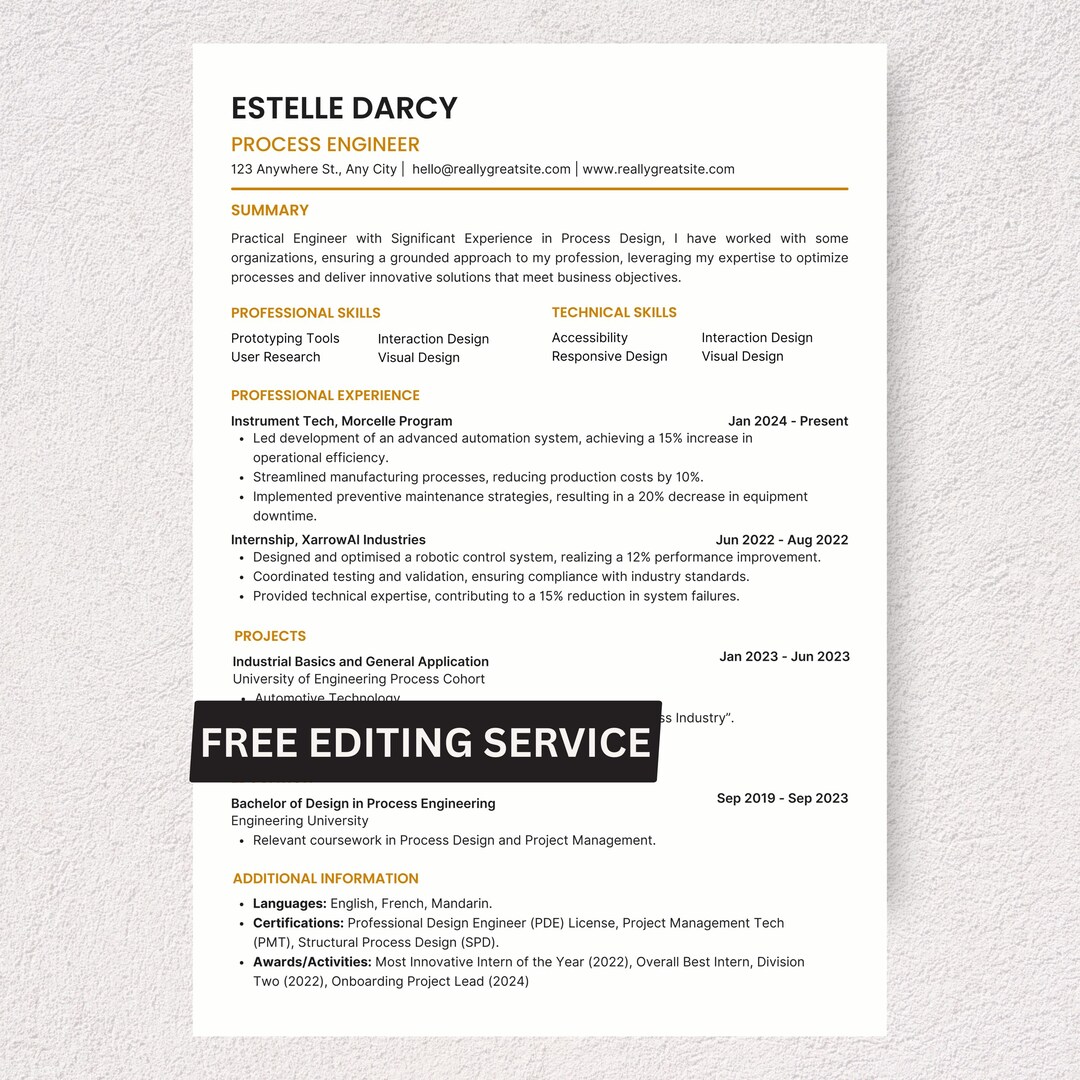 Modern Professional Resume | Clean CV Template | Canva Editable | ATS ...