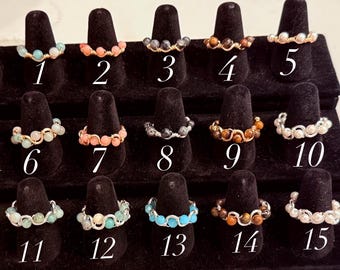 Handmade beaded wire rings