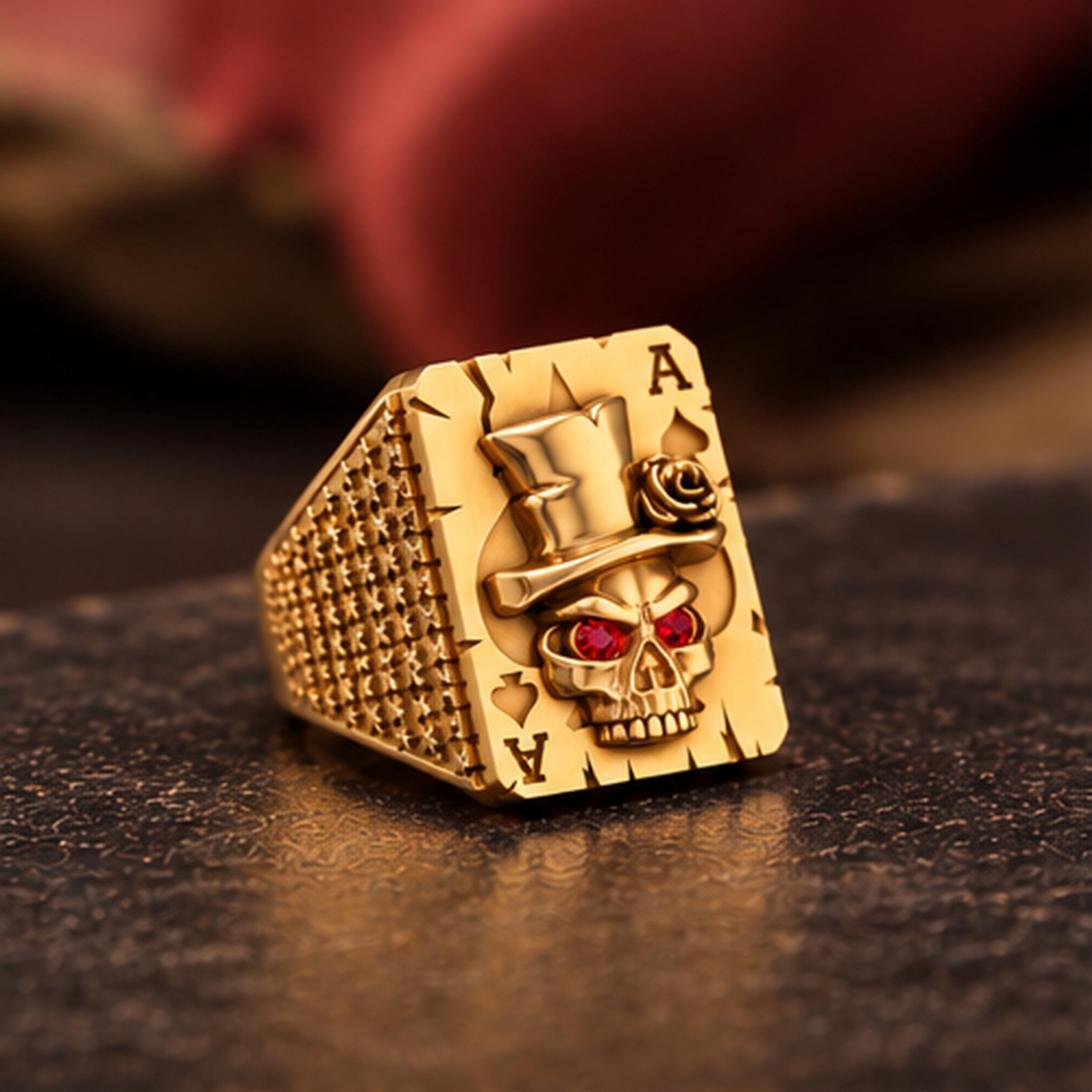 Red Eye Skull Ring - Etsy