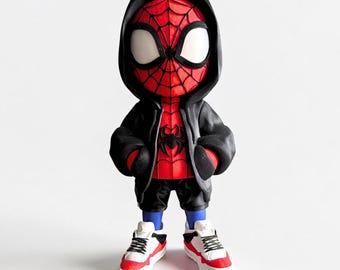 Figura inspirada en Spider-Man | Estatua de Miles Morales | Figura coleccionable de héroe encapuchado | Decoración de superhéroes | 20 cm 30 cm 50 cm | Regalo para él