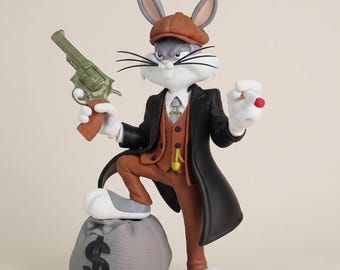 Statuetta di Bugs Bunny di Peaky Blinders | Oggetto da collezione stampato in 3D di alta qualità | Decorazione in stile gangster