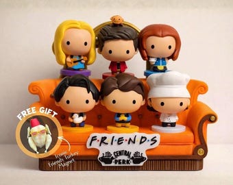 Mini-Couch im Friends-Stil für McDonald’s Spielzeug | Oranger Sofa-Displayständer | Miniatur-Sammlerstück | 3D-gedruckter Regalaufsatz