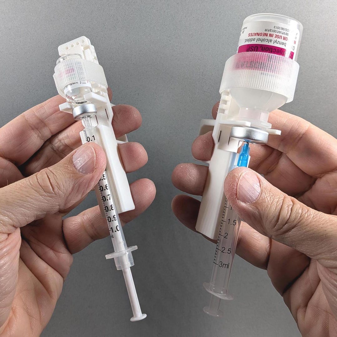 Syringe Helper Adjustable Syringe Guide and Vial Holder With User-friendly Finger ...