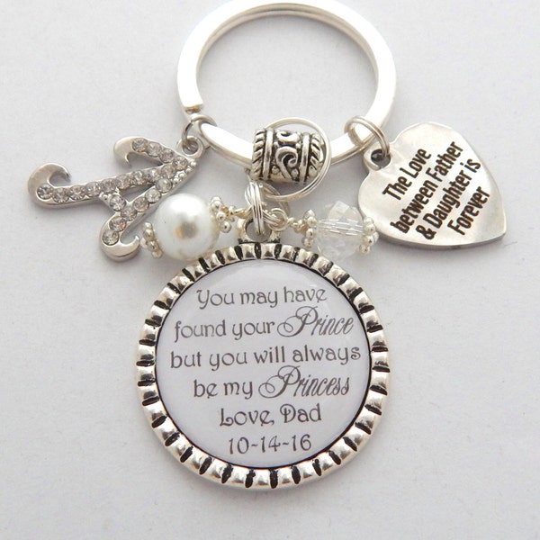 Gift From DAD to DAUGHTER-Bridal Bouquet Charm-Bride to Be Keychain-for Bride from Dad-Bridal Bouquet gift Father to Daughter-Dad & Daughter