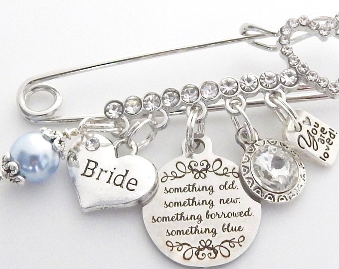 Something Blue Pin Bridal Pin-something BLUE Something NEW Bridal Pin- Daughter Gift-blue ...