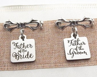 FATHER of the Bride Engraved Gifts from Daughter Father of GROOM From Bride Groomsmen Boutonnière for GROOM, Memorial pin,Engraved Lapel Pin