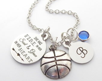 Basketball Gift-Basketball Necklace-Sport Jewelry-Girls Basketball Team Gifts-Basketball charm-Competition Gift-Gifts for Basketball players