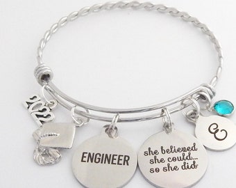 Engineer Gift-Civil Engineer-Mechanical Engineer Jewelry-Beaker Gift-Powerful Women Gifts-female Engineer Gift-for Her Personalize Grad Gift