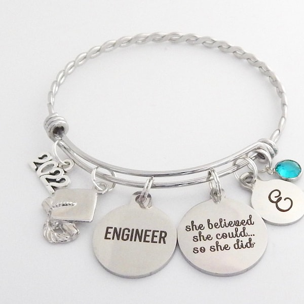 Engineer Gift-Civil Engineer-Mechanical Engineer Jewelry-Beaker Gift-Powerful Women Gifts-female Engineer Gift-for Her Personalize Grad Gift