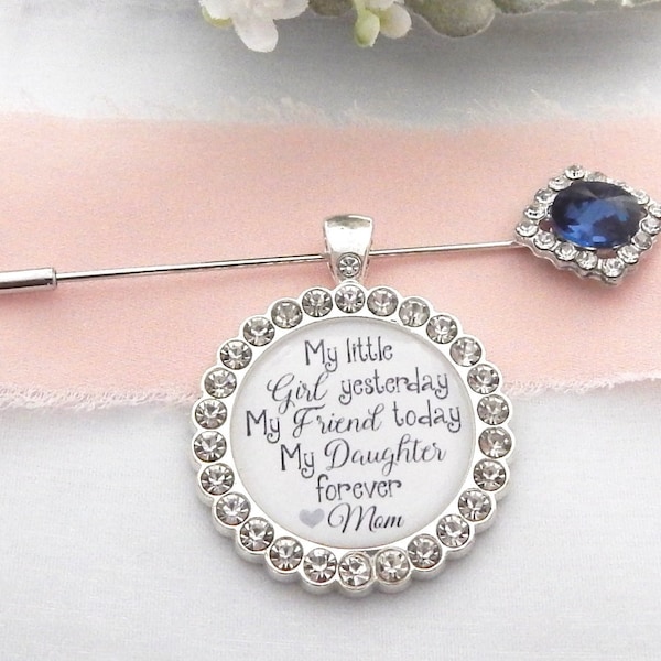 BRIDE Gift From MOM, Bridal bouquet Charm Wedding Bouquet Charm, Gifts for Women, Today a Bride, Mother Daughter Wedding Gift Decorative pin