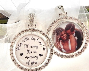 Bridal Bouquet Memorial Charm Wedding Gift for Bride Bouquet Memory Charm for Family Photo Something Blue PHOTO Frame Groom Gift For Her