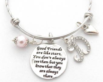 Personalized Bridesmaid Bracelet-Gifts for Friends- Good Friends are stars Like Daughter Gift-From Bride Friendship Jewelry Bridal shower