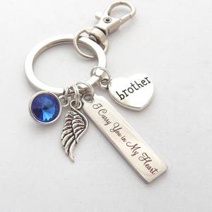 Memorial Keychain-Brother Sympathy Gift- Mother SYMPATHY KEYCHAIN-Loss of son-Mom Remembrance Keychain-Angel Wing-You are always in my heart