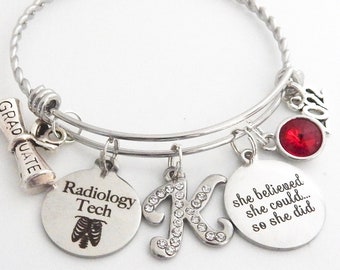 RADIOLOGY TECH Gift, X Ray Tech Graduation Bracelet, Rad Tech Program, Radiology Tech Jewelry, Radiography, X Ray Tech, X-Ray Department