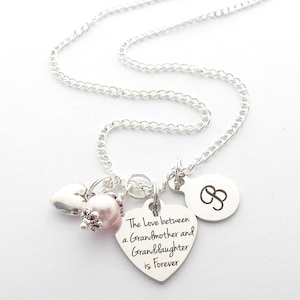 GRANDDDAUGHTER GIFT-Granddaughter Charm Necklace From Grandma-From Grandmother-PERSONALIZED Wedding Gift for Granddaughter- Minimalist Gift