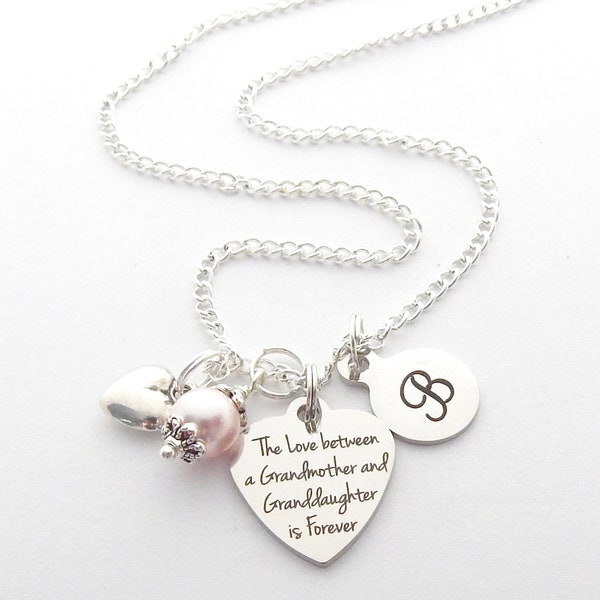 GRANDDDAUGHTER GIFT-Granddaughter Charm Necklace From Grandma-From Grandmother-PERSONALIZED Wedding Gift for Granddaughter- Minimalist Gift