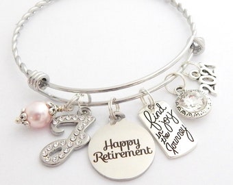 2024 RETIREMENT GIFT- Retirement Bracelet-Retirement Jewelry-Find the Joy in the Journey Congratulations Gift-Retirement Gifts for Women