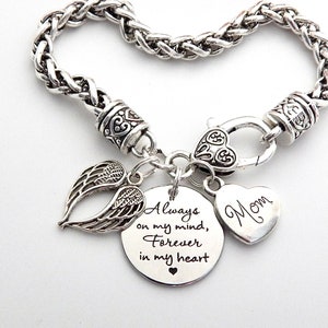 Gedenkarmband, Beileidsgeschenk Mutter, Verlust von Mama, Papa, Erinnerung, In Erinnerung an, immer in meinem Kopf, für immer in meinem Herzen