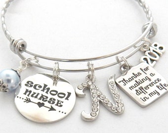 SCHOOL NURSE Jewelry, School Nurse Gift, Nurse appreciation, Gifts for School Nurse, School Nurse Bracelet, Thank you End of year gift