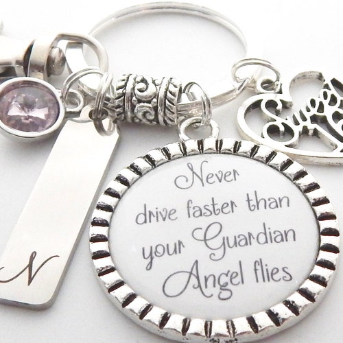 Personalized Sweet 16 New Driver Keychainguardian Angel Etsy