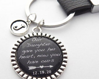 Son in Law Keychain, Wedding Date Gift to Future Son in Law, Groom Gift, Gifts for Him, Anniversary, Husband, Keepsake, Marriage Present