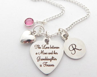 PERSONALIZED Granddaughter NECKLACE from Mimi-Gifts for Grandkids-Little Girl Grandchild Mimi Gifts