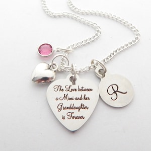 PERSONALIZED Granddaughter NECKLACE from Mimi-Gifts for Grandkids-Little Girl Grandchild Mimi Gifts