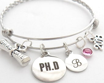 PhD Gift, PhD Graduation Bracelet PhD Jewelry PhD Science Biology Chemistry College Graduation Doctor of Philosophy University Graduate 2026