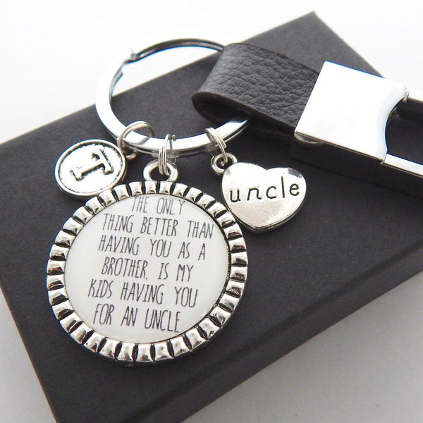 Uncle Gift-Brother Keychain-Gifts for Uncles-Uncle to be Gift-Key FOB Monogrammed Gift-for Brother-Step Brother Gift Free Shipping  Sale